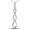 Round Diamond Twist Fashion Pendant 1/8 Cttw 10KT White Gold