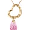 Genuine 2.25 ctw Pink Topaz Necklace 14KT Yellow Gold - REF-27W4Y