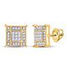 Image 1 : Round Diamond Square Earrings 1/4 Cttw 10KT Yellow Gold