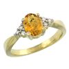 Image 1 : 1.06 CTW Quartz & Diamond Ring 14K Yellow Gold - REF-36K8W