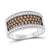 Round Brown Diamond Fashion Ring 1 Cttw 10KT White Gold