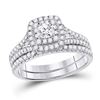 Diamond Bridal Wedding Ring Band Set 1 Cttw 10KT White Gold