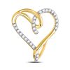 Round Diamond Heart Pendant 1/8 Cttw 10KT Yellow Gold
