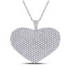Round Diamond Charmed Heart Pendant 3 Cttw 14KT White Gold