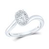 Halo Bridal Wedding Engagement Ring 3/4 Cttw 14KT White Gold