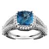 4.10 CTW London Blue Topaz & Diamond Ring 14K White Gold - REF-55K8W
