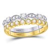 Image 1 : Round Diamond 2-piece Stackable Band Ring 1/2 Cttw 10KT Two-tone Gold