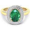 Image 3 : Natural 1.93 CTW Zambian Emerald & Diamond Ring 14K Yellow Gold - REF-80R9F