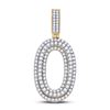 Image 1 : Round Diamond Number 0 Charm Pendant 1-5/8 Cttw 10KT Yellow Gold