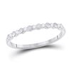 Image 1 : Round Diamond Stackable Band Ring 1/10 Cttw 14KT White Gold