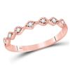 Image 1 : Round Diamond Stackable Band Ring 1/10 Cttw 10KT Rose Gold