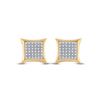 Image 2 : Round Diamond Kite Square Earrings 1/5 Cttw 10KT Yellow Gold
