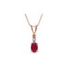 Genuine 0.46 ctw Ruby & Diamond Necklace 14KT Rose Gold - REF-22Y7F