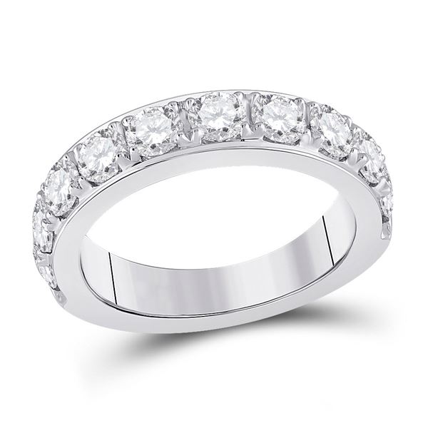 Round Diamond Single Row Band Ring 2 Cttw 14KT White Gold