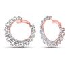 Image 1 : Round Diamond Hoop Earrings 1-1/2 Cttw 14KT Rose Gold