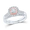 Image 1 : Diamond Bridal Wedding Ring Band Set 1/2 Cttw 10KT Two-tone Gold