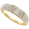 Image 1 : Round Diamond Simple Striped Band Ring 1/10 Cttw 10KT Yellow Gold