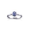Image 1 : Genuine 0.46 ctw Tanzanite & Diamond Ring 14KT White Gold - REF-27N8R