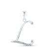 Image 1 : Round Diamond L Initial Letter Pendant 1/12 Cttw 10KT White Gold