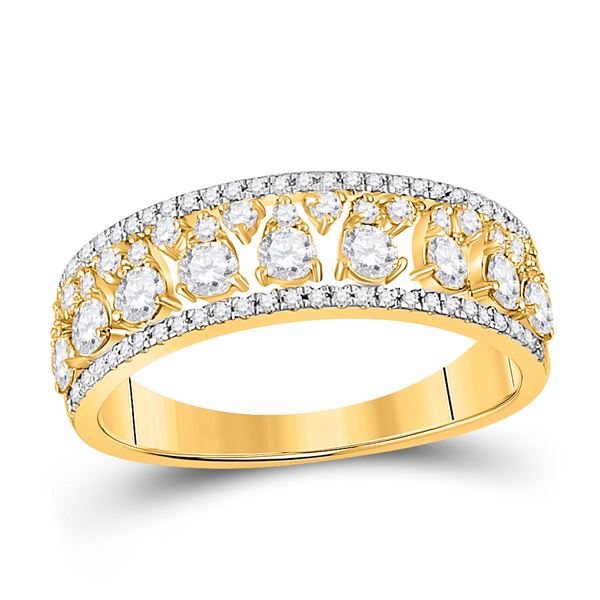 Round Diamond Band Ring 3/4 Cttw 14KT Yellow Gold