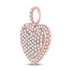 Image 2 : Round Diamond Heart Pendant 1-1/4 Cttw 14KT Rose Gold