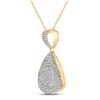 Image 2 : Round Diamond All-Seeing Eye Triangle Charm Pendant 3/4 Cttw 10KT Yellow Gold