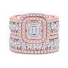 Image 2 : Bridal Wedding Ring Band Set 3-1/3 Cttw 14KT Rose Gold