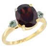 Image 1 : 2.64 CTW Garnet & Green Sapphire Ring 10K Yellow Gold - REF-27V3R