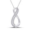 Image 1 : Round Diamond Infinity Pendant 1/8 Cttw 10KT White Gold