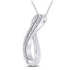 Image 2 : Round Diamond Infinity Pendant 1/8 Cttw 10KT White Gold