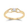 Image 1 : Round Diamond Solitaire Heart Promise Ring 1/10 Cttw 10KT Yellow Gold