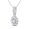 Image 2 : Round Diamond Oval Pendant 1/5 Cttw 10KT White Gold