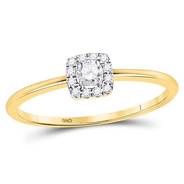 Round Diamond Solitaire Stackable Band Ring 1/5 Cttw 10KT Yellow Gold