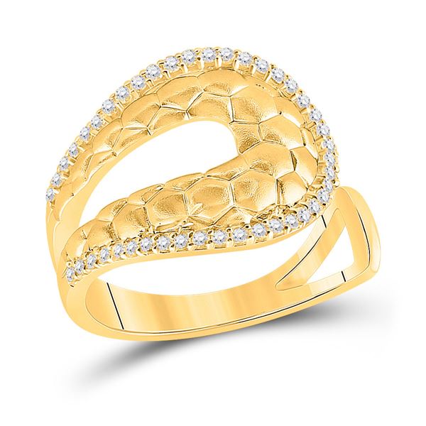 Round Diamond Scale Fashion Ring 1/4 Cttw 14KT Yellow Gold