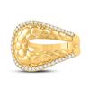Image 2 : Round Diamond Scale Fashion Ring 1/4 Cttw 14KT Yellow Gold