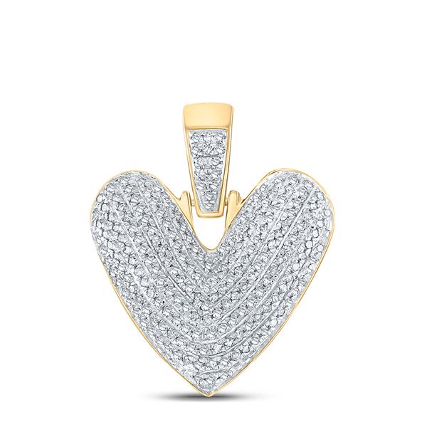 Round Diamond Bubble V Letter Charm Pendant 5/8 Cttw 10KT Yellow Gold