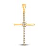 Image 1 : Round Diamond Cross Pendant 1/12 Cttw 10KT Yellow Gold