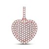 Image 1 : Round Diamond Heart Pendant 1 Cttw 14KT Rose Gold