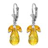 Image 1 : Genuine 14.4 ctw Citrine Earrings 14KT White Gold - REF-46W7Y