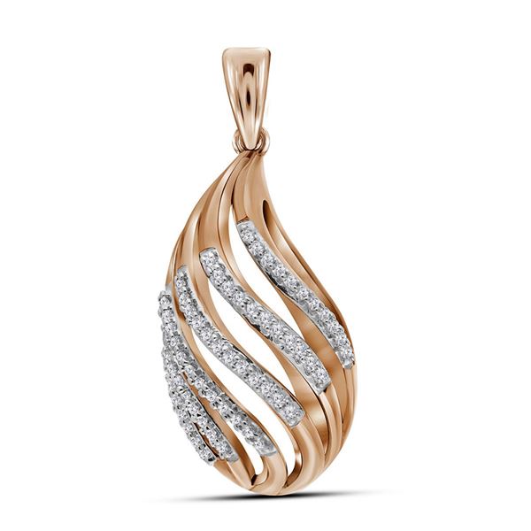 Round Diamond Strand Fashion Pendant 1/6 Cttw 10KT Rose Gold