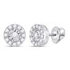 Image 1 : Round Diamond Stud Earrings 1/4 Cttw 10KT White Gold