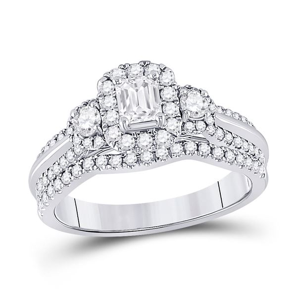 Bridal Wedding Ring Band Set 1 Cttw 14KT White Gold