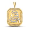 Image 1 : Round Diamond Square Pharaoh Charm Pendant 1/2 Cttw 10KT Yellow Gold