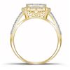 Image 2 : Diamond Cluster Bridal Wedding Ring Band Set 1/2 Cttw 10KT Yellow Gold