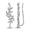 Image 1 : Round Diamond Floral Climber Earrings 1/5 Cttw 10KT White Gold