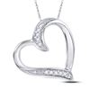 Image 1 : Round Diamond Heart Outline Pendant .03 Cttw 10KT White Gold