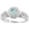 Image 1 : 0.92 CTW Aquamarine & Diamond Ring 14K White Gold - REF-89H9M