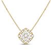 Image 1 : Round Diamond Floral Cluster Necklace 1/3 Cttw 14KT Yellow Gold