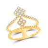 Image 1 : Round Diamond Offset Square Fashion Ring 1/2 Cttw 10KT Yellow Gold
