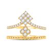Image 2 : Round Diamond Offset Square Fashion Ring 1/2 Cttw 10KT Yellow Gold